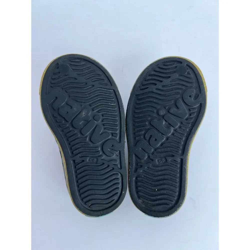 Native Kids Jefferson Bling Slip On Black Water Shoes Gold Glitter Toe C6
